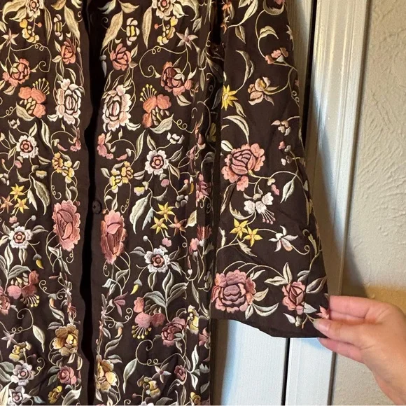 Johnny Was Biya Floral Embroidered Long Coat - Picture 4 of 12